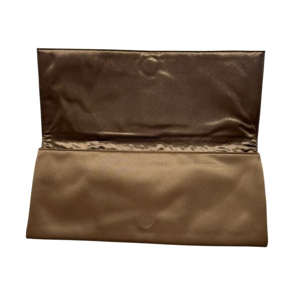 BANANA REPUBLIC Bronze Sequin Clutch Purse Wallet Satin Magnetic Close Formal - Picture 3 of 7